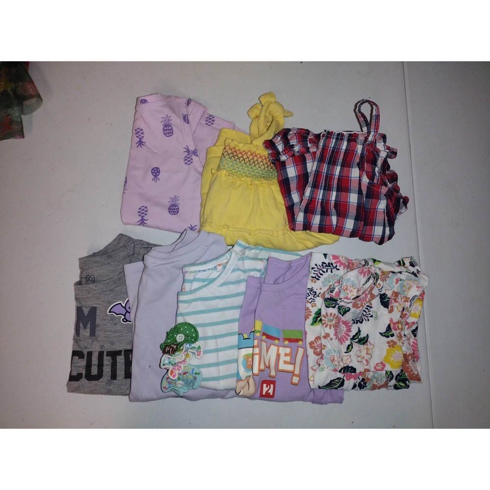 Girls‎ Toddler Top Bundle Floral Plaid 8pc Lot